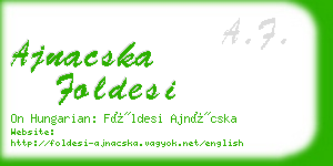 ajnacska foldesi business card